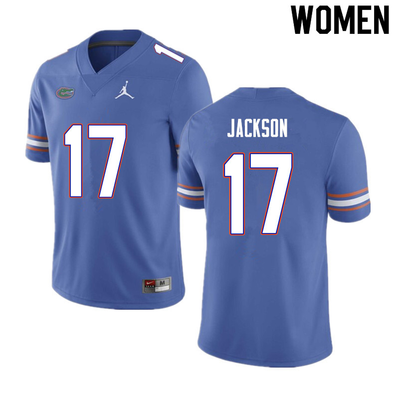 Women #17 Kahleil Jackson Florida Gators College Football Jerseys Sale-Blue